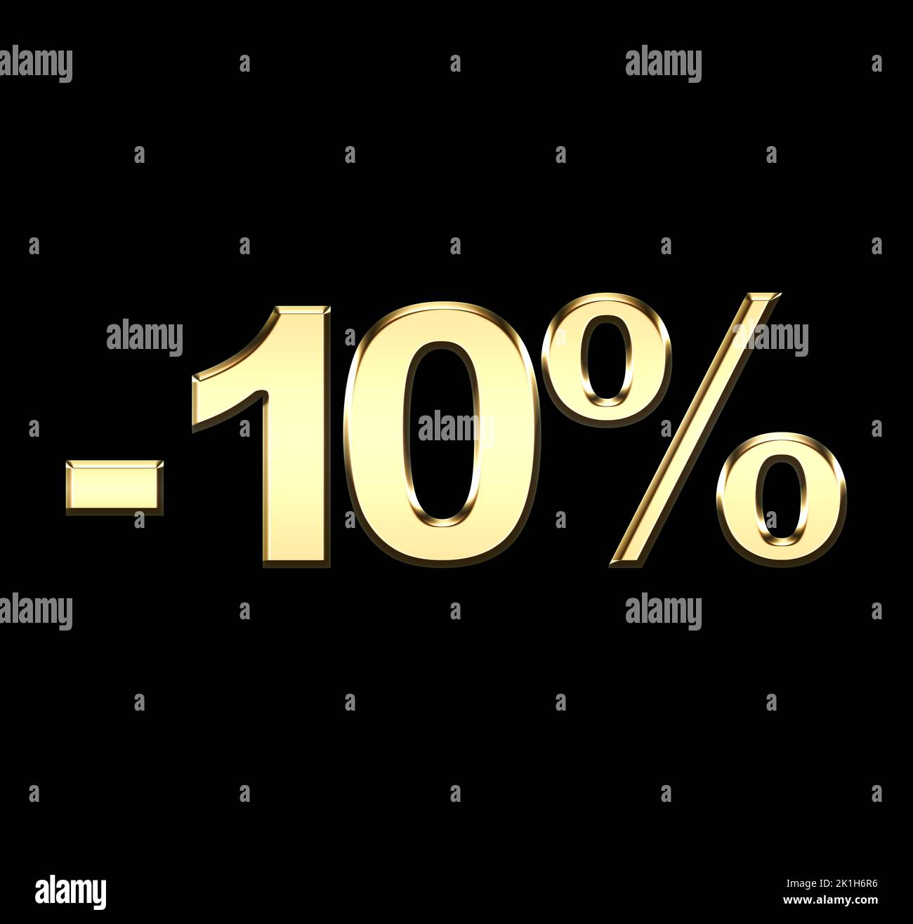 illustration des numéros d'or - moins dix pour cent - icône de remise de vente - numéro dix Banque D'Images