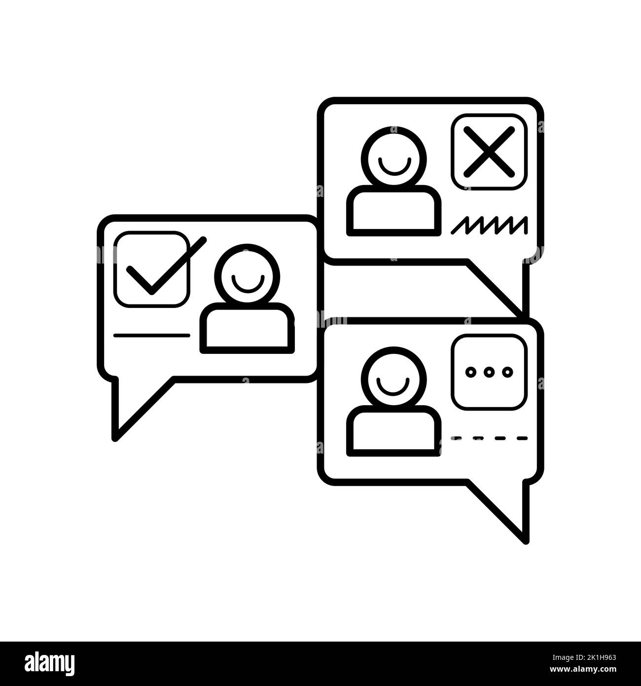 icône de chat sur l'élection des candidats à la présidence, Illustration de Vecteur