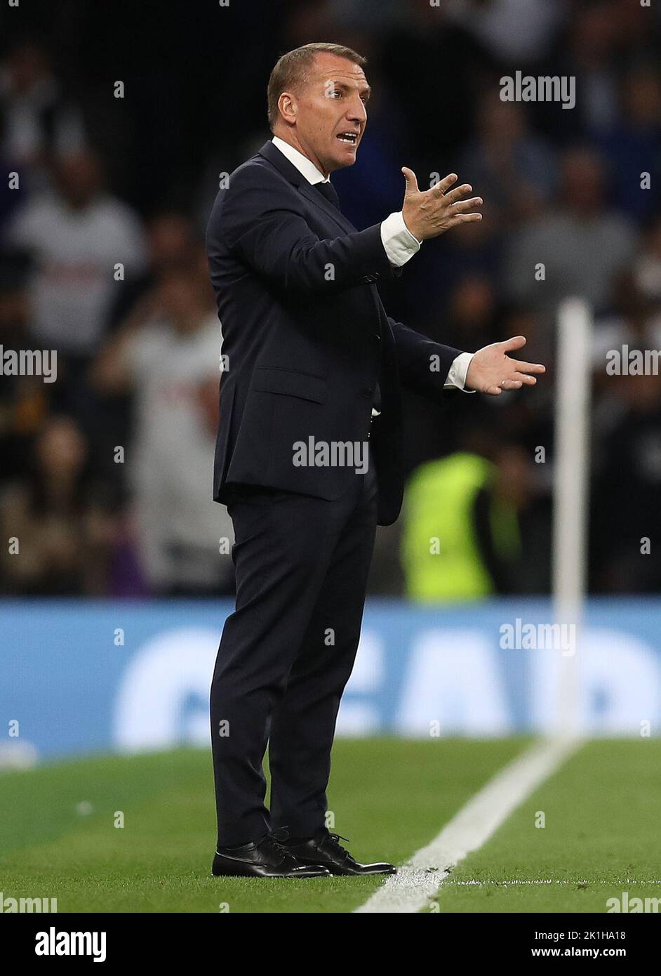 Londres, Angleterre, 17th septembre 2022. Brendan Rogers, directeur de Leicester City pendant le match de la Premier League au Tottenham Hotspur Stadium, Londres. Le crédit photo devrait se lire: Paul Terry / Sportimage Banque D'Images