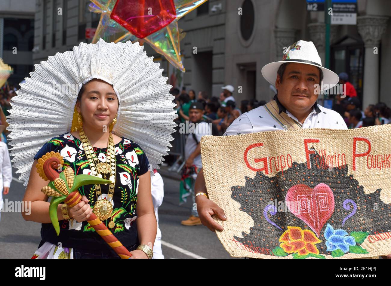 New York, États-Unis. 18th septembre 2022. Les participants sont habillés comme des personnages mexicains sur Madison Avenue, New York City, lors de la parade de la fête mexicaine. (Photo de Ryan Rahman/Pacific Press) crédit: Pacific Press Media production Corp./Alay Live News Banque D'Images