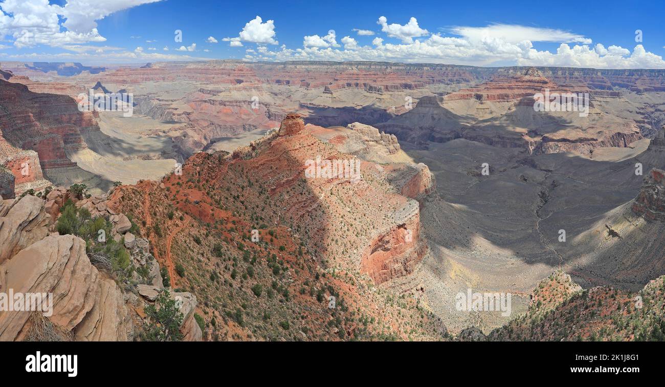 Vue panoramique aérienne de South Kaibab Trail, Grand Canyon, États-Unis Banque D'Images