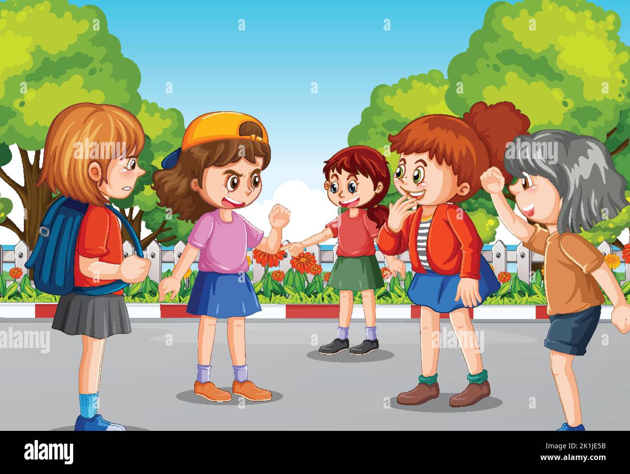 Enfants intimidation à l'école illustration Illustration de Vecteur