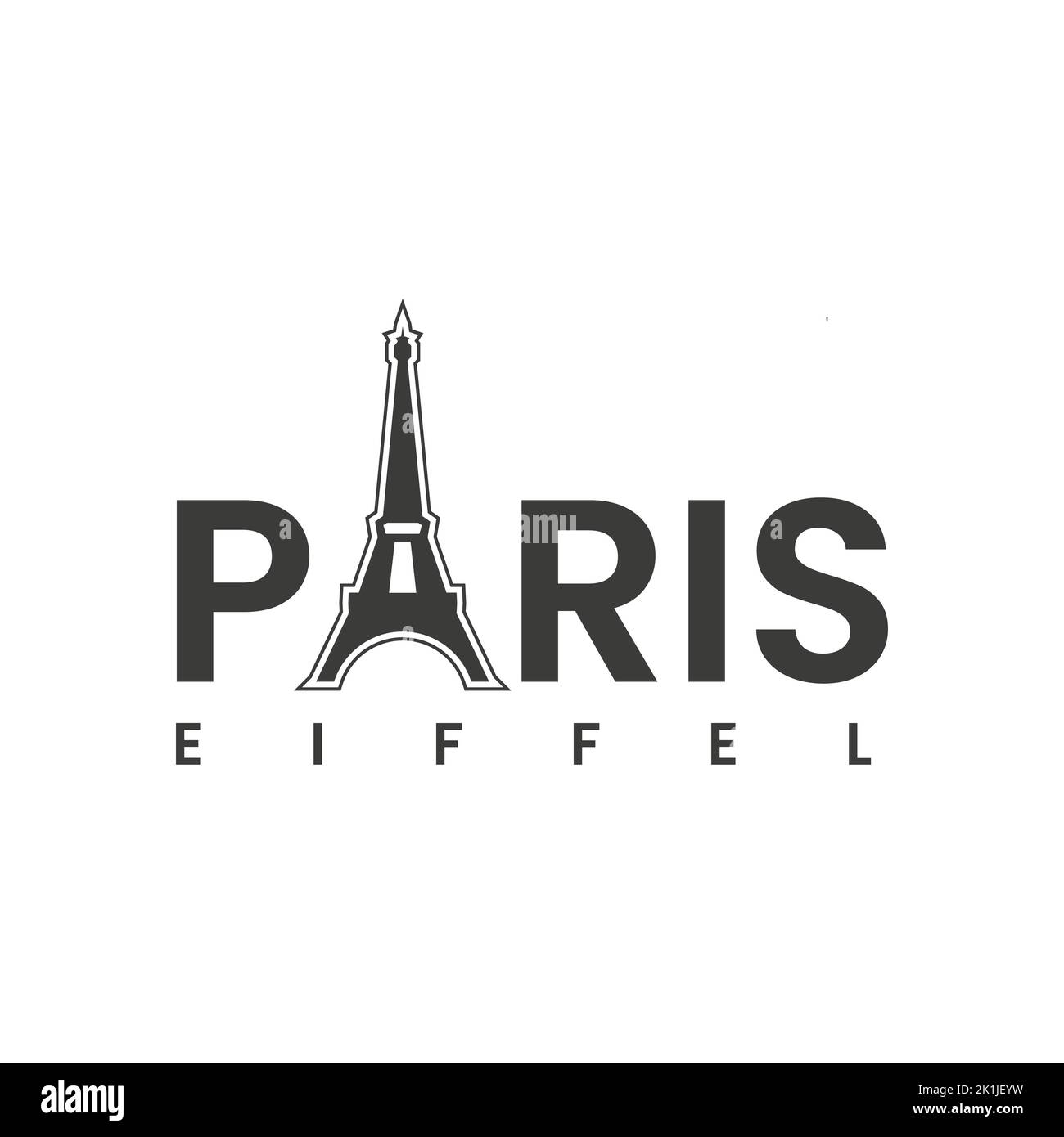 Paris signe mot logo sur la lettre A. Tour Eiffel modèle, symbole, icône Illustration de Vecteur