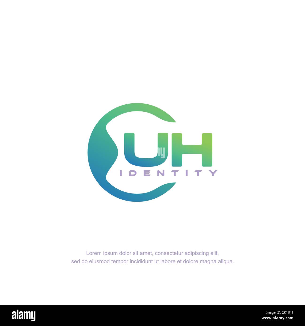 UH lettre initiale ligne circulaire logo modèle vecteur avec couleur dégradé Illustration de Vecteur