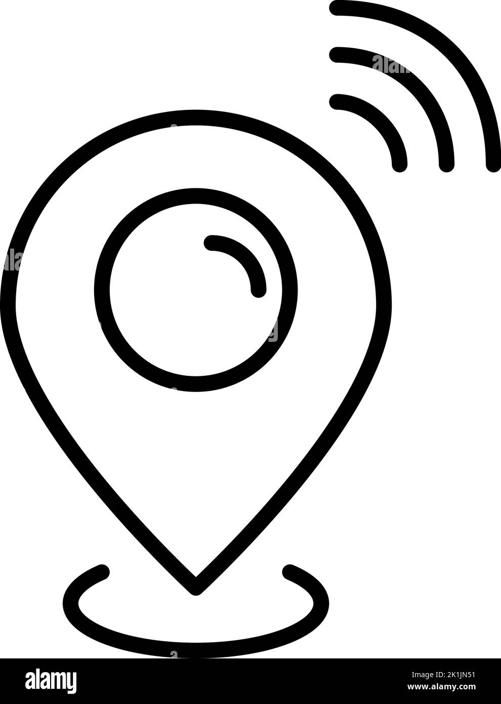 Emplacement de partage du pointeur de carte. Pixel Perfect, icône de contour modifiable Illustration de Vecteur