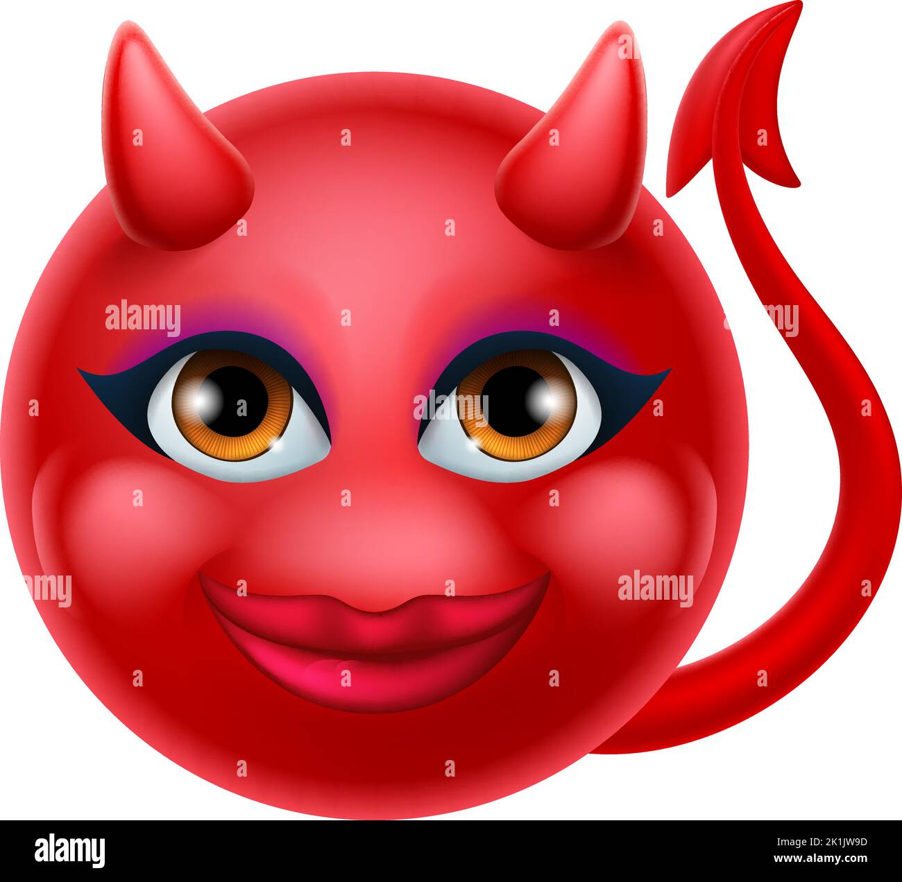 Diable Emoji Emoticon Homme visage Cartoon icône Mascot Illustration de Vecteur