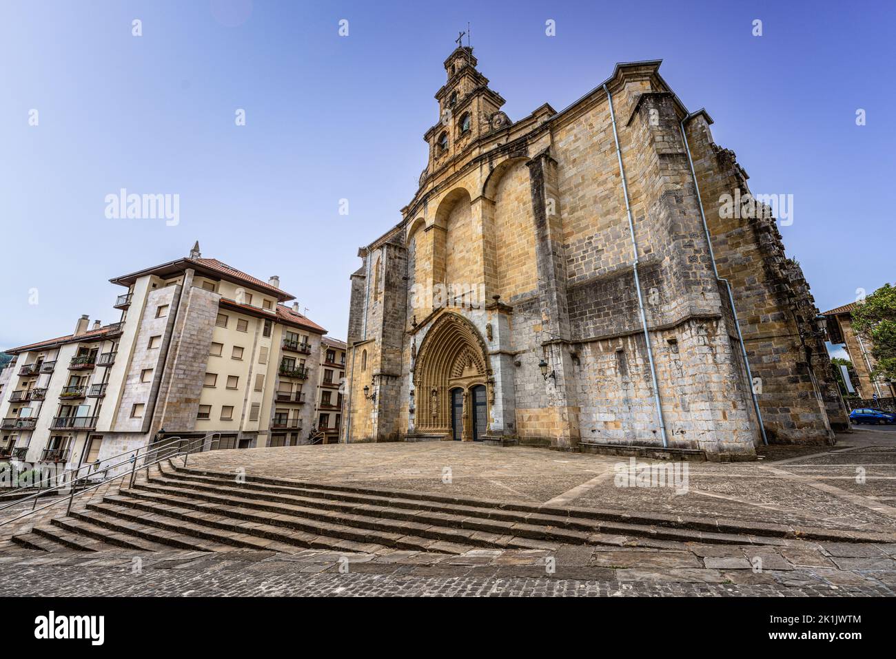 Église catholique Sainte Marie à Gernika-Lumo, pays basque espagnol, Espagne Banque D'Images