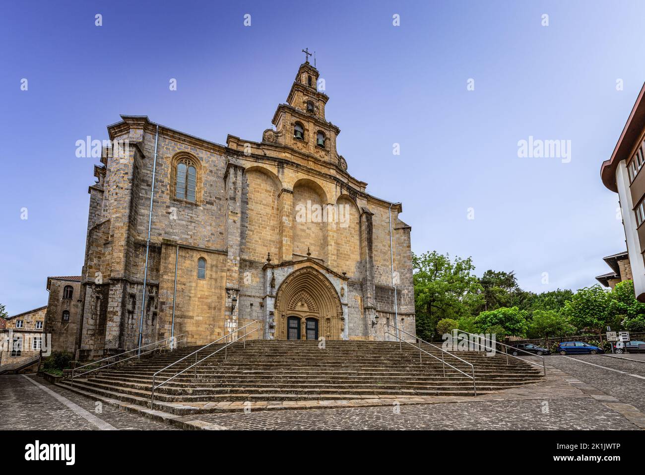Église catholique Sainte Marie à Gernika-Lumo, pays basque espagnol, Espagne Banque D'Images