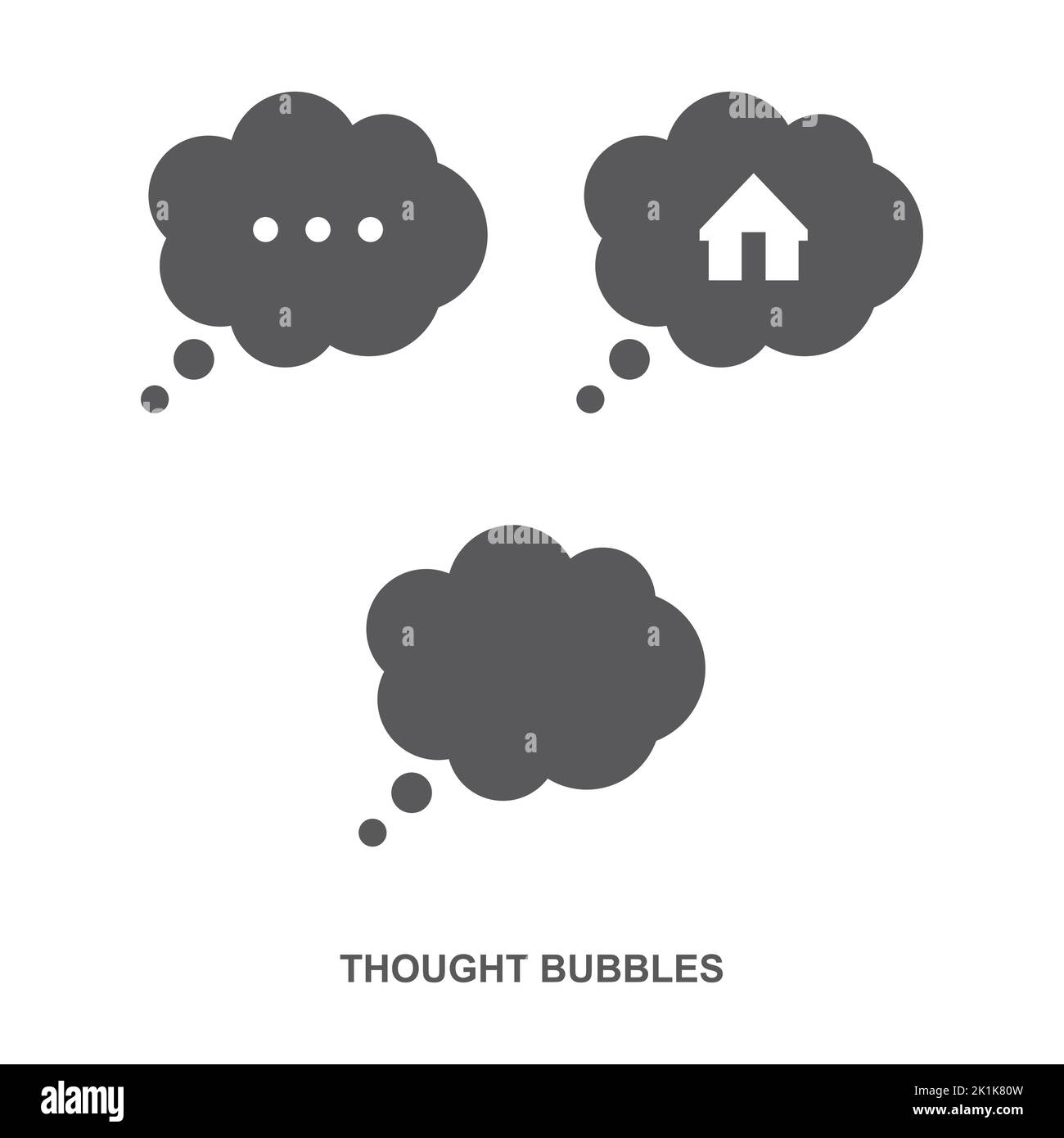 Icônes carbone de bulle de pensée. Une icône professionnelle alignée sur les pixels. Illustration de Vecteur