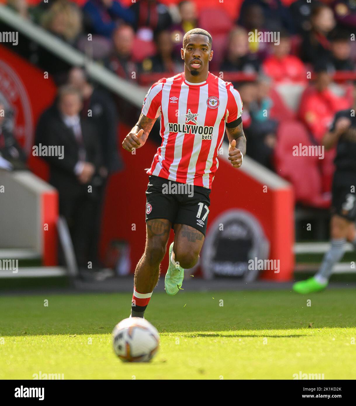 18 septembre 2022 - Brentford v Arsenal - Premier League - Gtech Community Stadium Ivan Toney de Brentford pendant le match de Premier League contre Arsenal. Image : Mark pain / Alamy Live News Banque D'Images