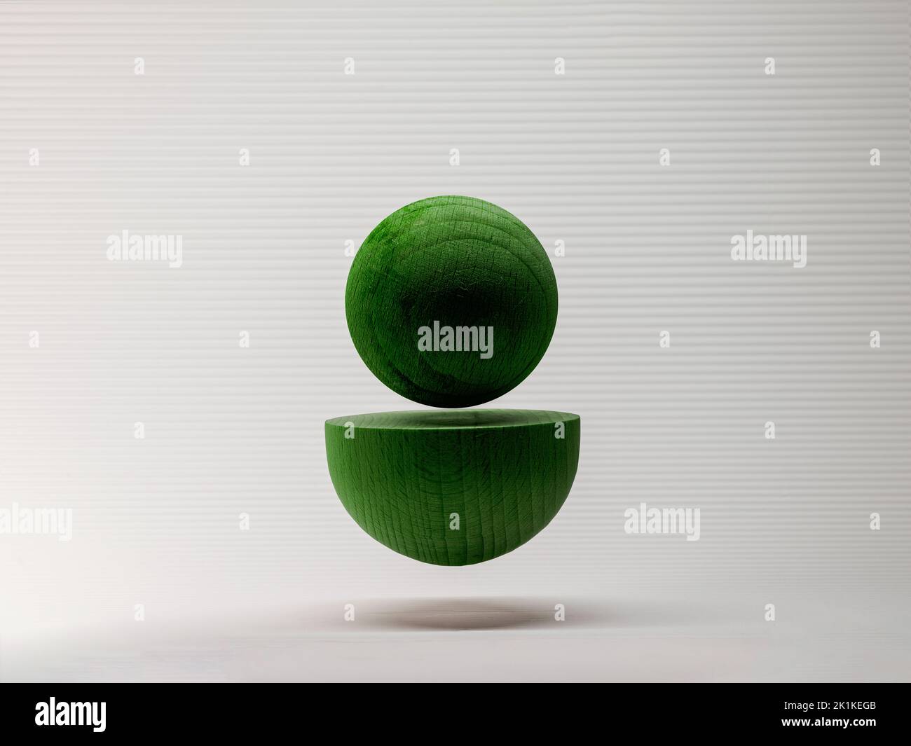 Pointe en bois vert conceptuel et demi Banque D'Images