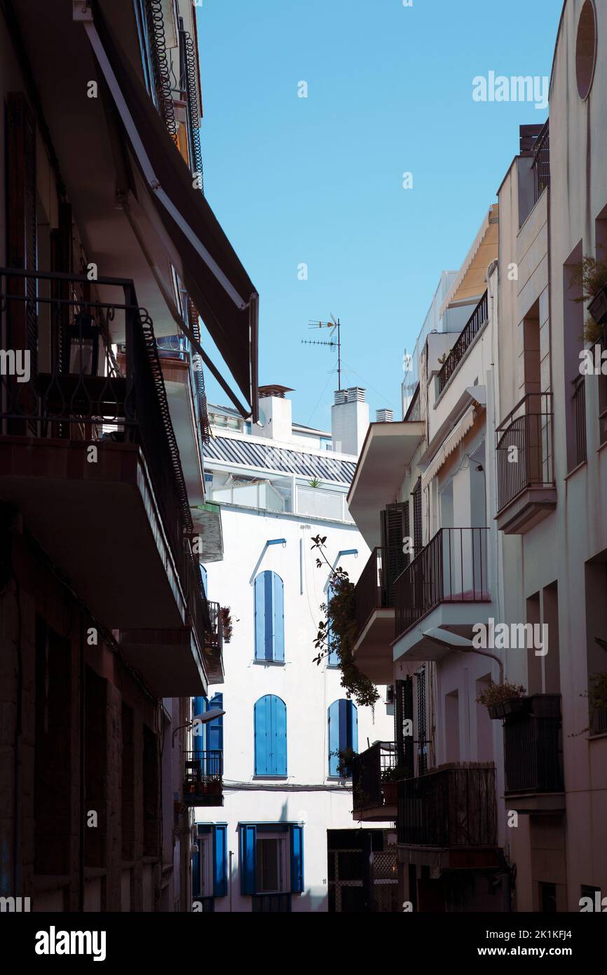 Rue urbaine à Sitges Banque D'Images