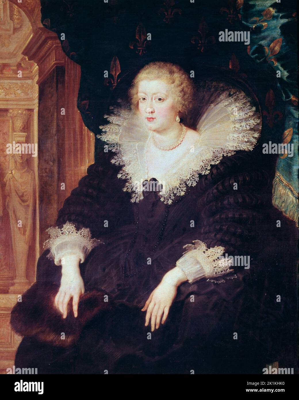 Portrait d'Anne d'Autriche, reine de france (1601-1666) peinture de Pierre Paul Rubens (1577-1640) 1625 dim 1 29x1,06 m Madrid, musée du Prado Banque D'Images