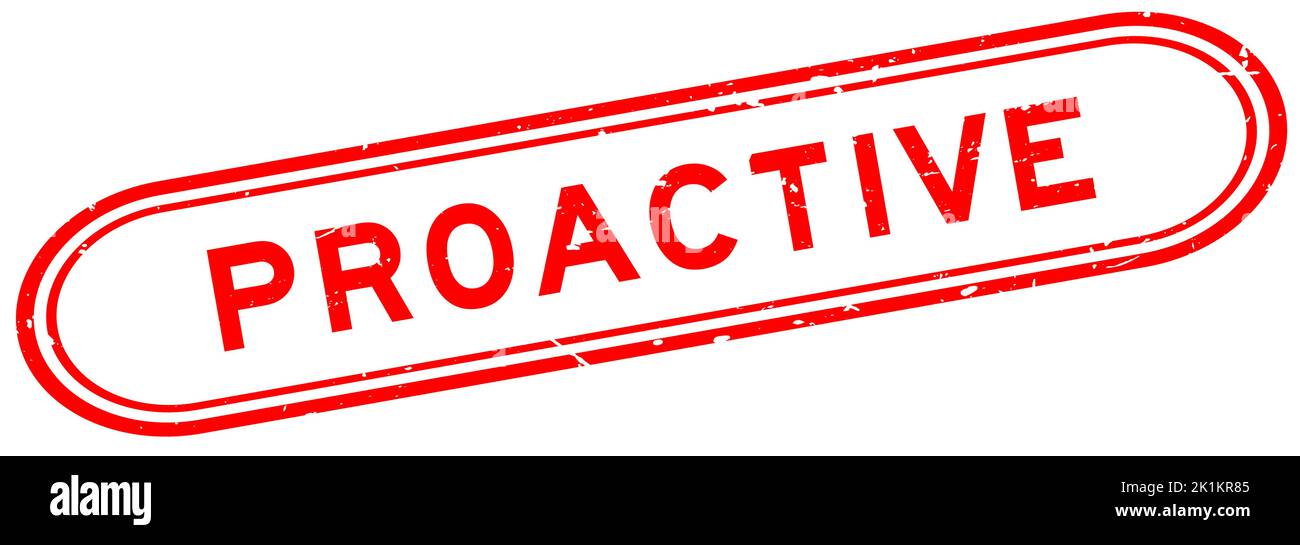Grunge rouge mot proactif caoutchouc joint tampon sur fond blanc Illustration de Vecteur