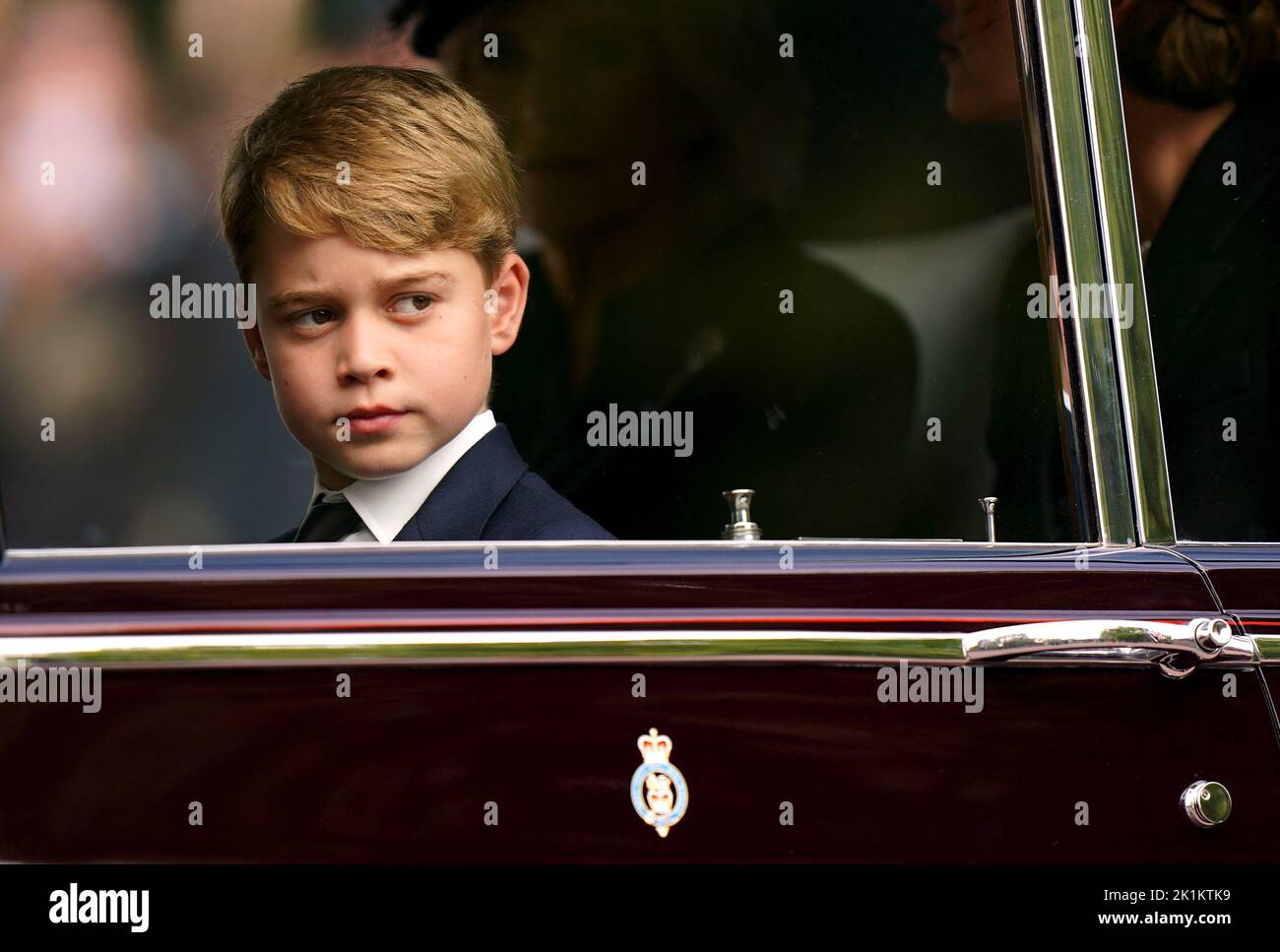 Prince George, dans le défilé de cérémonie suivant son funérailles d'État à l'abbaye de Westminster, Londres. Date de la photo: Lundi 19 septembre 2022. Banque D'Images