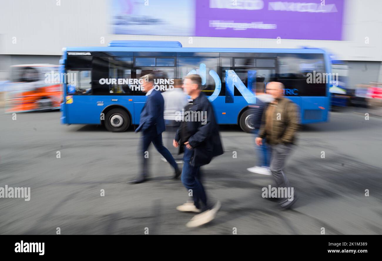Hanovre, Allemagne. 19th septembre 2022. Un bus électrique se déplace