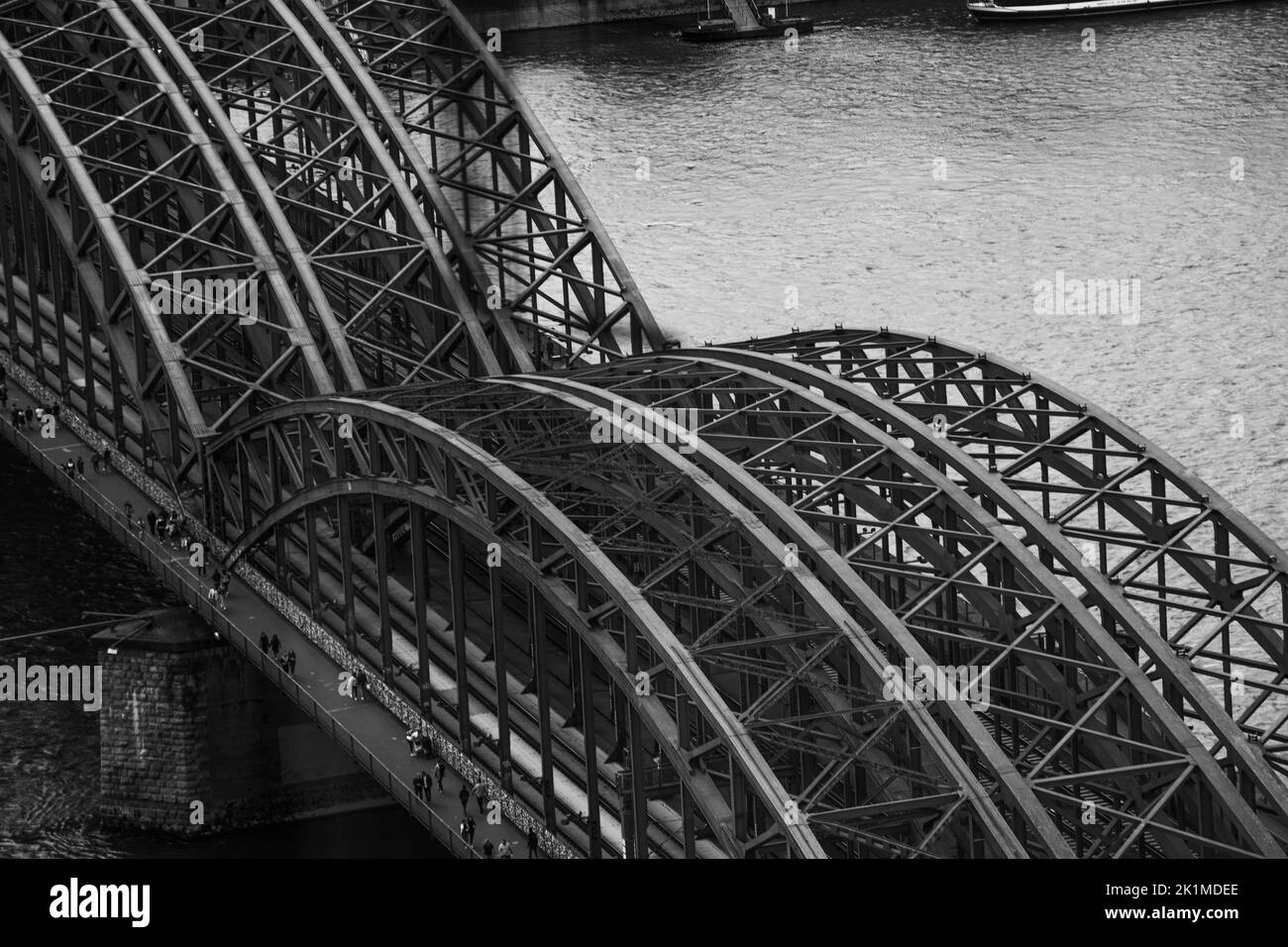 Photo aérienne du pont de Hohezollern à Cologne Banque D'Images