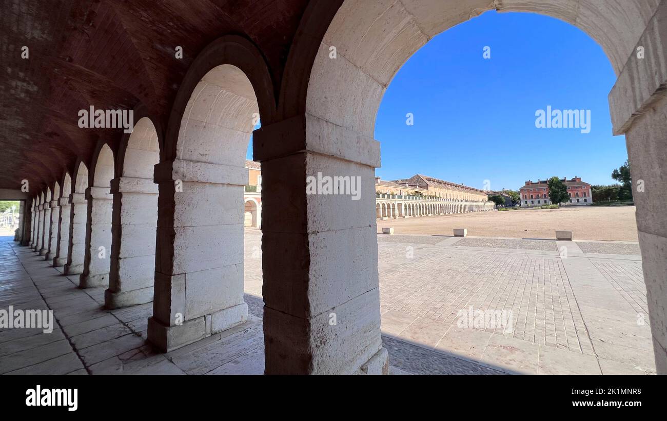 Arches du Palais Royal d'Aranjuez Banque D'Images