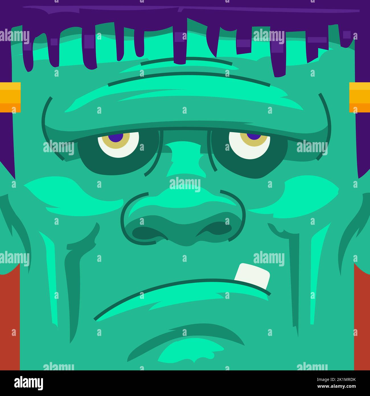 Halloween concept Frankenstein masque monstre dans le style de dessin animé pour l'impression et la décoration.illustration vectorielle. Illustration de Vecteur