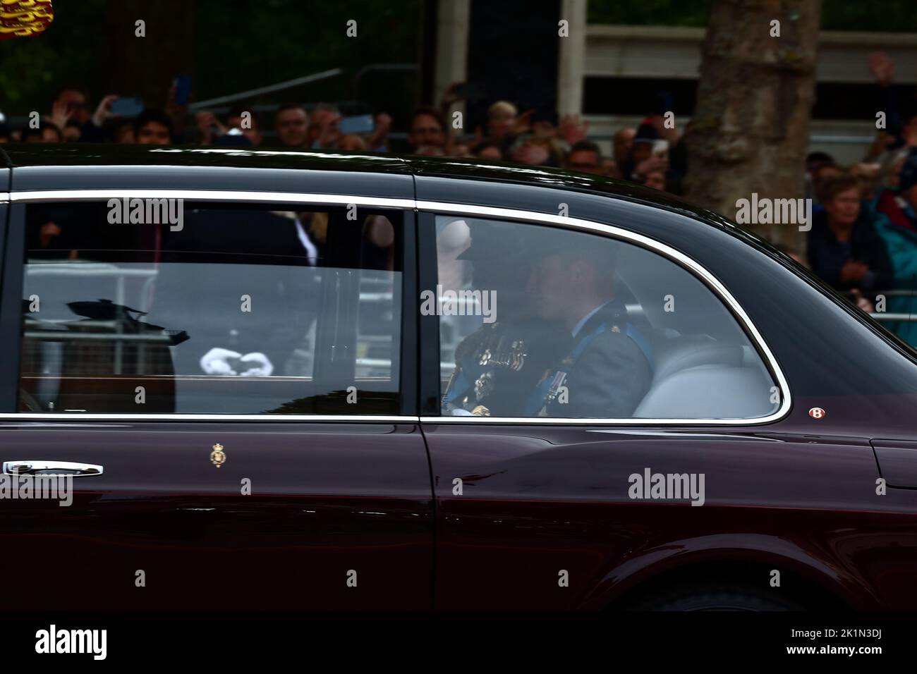 Londres, Royaume-Uni. 19th septembre 2022. Le roi Charles III et le prince William se rendent à la cathédrale de Westminster pour les funérailles d'État de la reine Elizabeth II Credit: Uwe Deffner/Alay Live News Banque D'Images