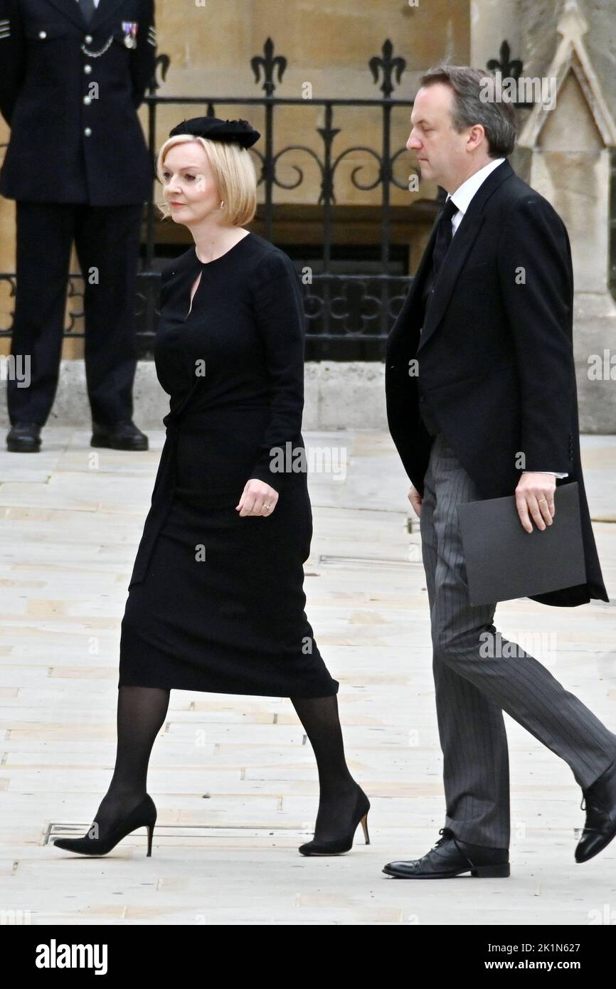 Londres, Royaume-Uni - 19th septembre 2022 le Premier ministre Liz Truss aux funérailles de la reine Elizabeth II à l'abbaye de Westminster, Londres. Credit: Nils Jorgensen/Alay Live News Banque D'Images