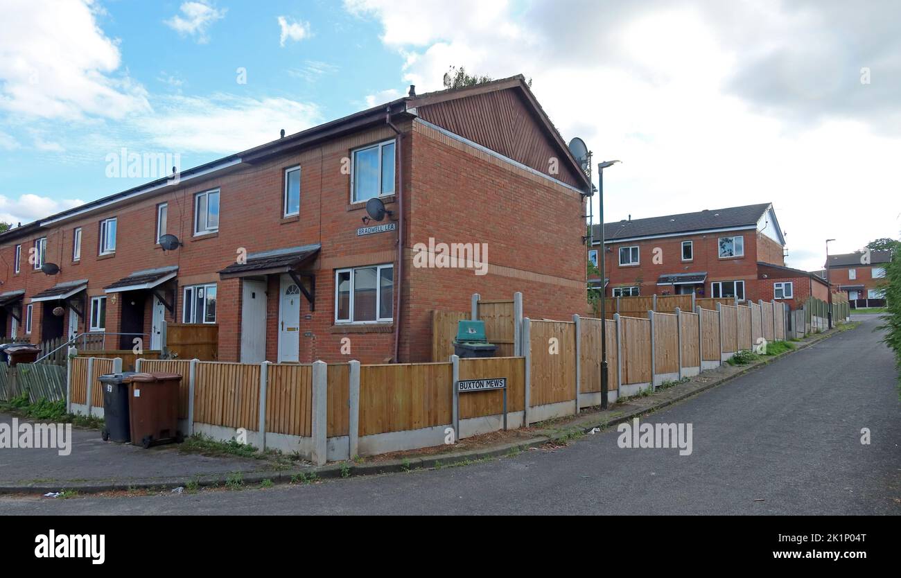 Bradwell Lea / Buxton Mews, Gamesley, Glossop, High Peak, Derbyshire, ANGLETERRE, ROYAUME-UNI, SK13 6HU Banque D'Images