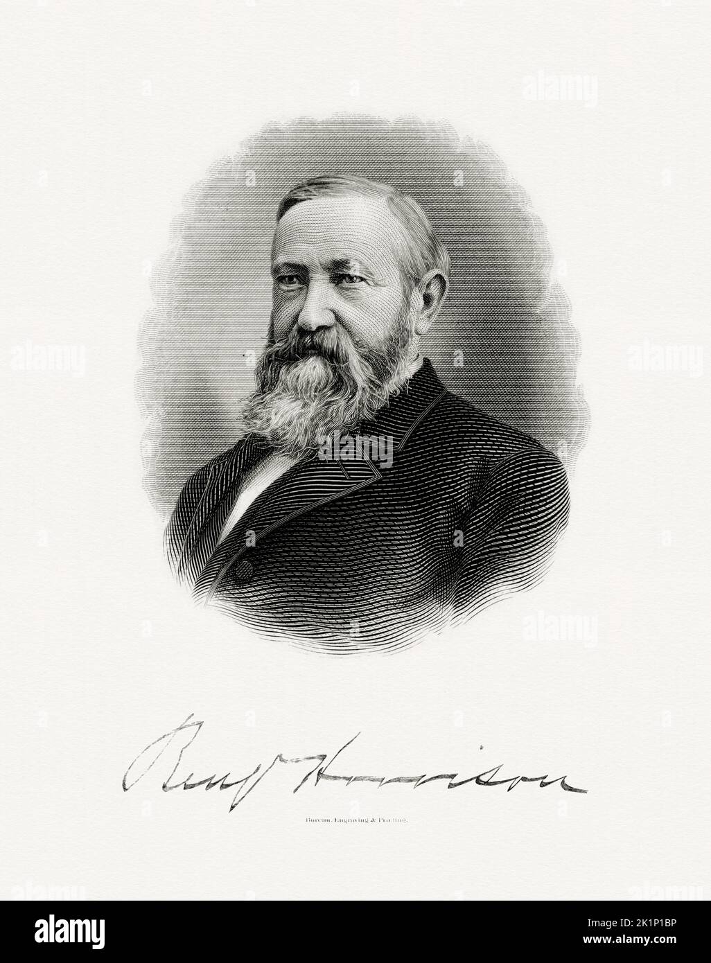 Un portrait de Benjamin Harrison, qui était le président des États-Unis en 23rd Banque D'Images
