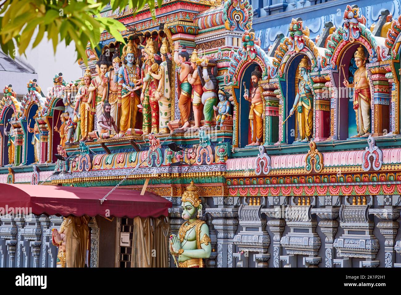 Temple Sri Krishnan détails à Singapour Banque D'Images