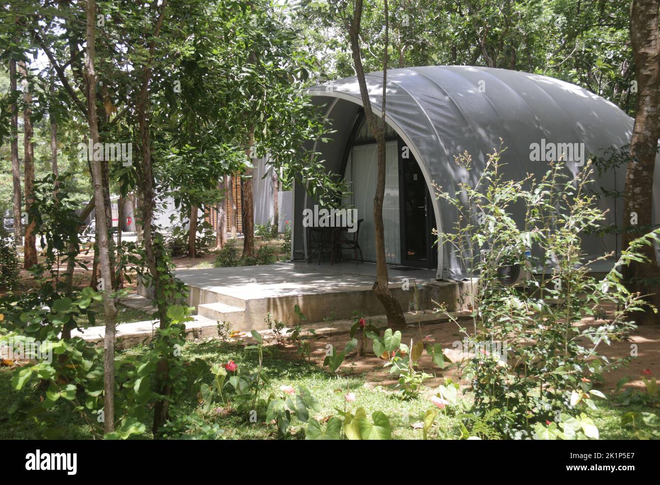 Lodges en tented et piscine au Sri Lanka Banque D'Images