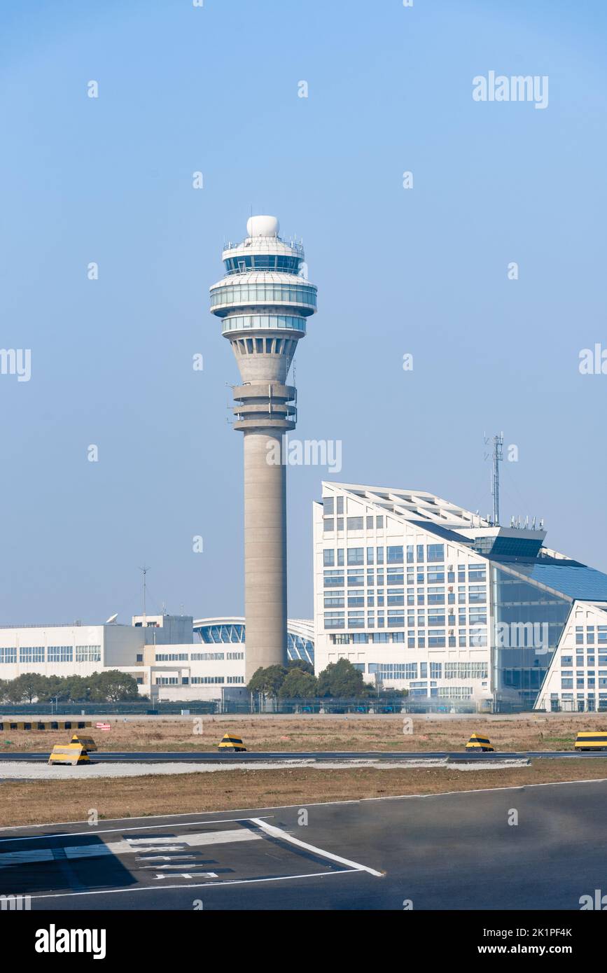 Phare de l'aéroport international de Shanghai Pudong, Chine Banque D'Images