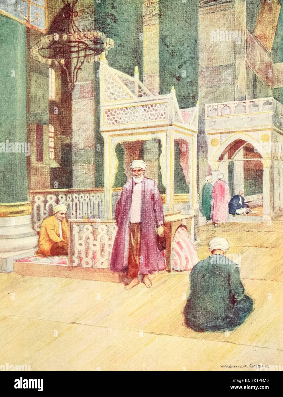 Intérieur de S. Sophia peint par Warwick Goble du livre ' Constantinople ' par Alexander Van Millingen, Date de publication 1906 Editeur Londres : Black Banque D'Images