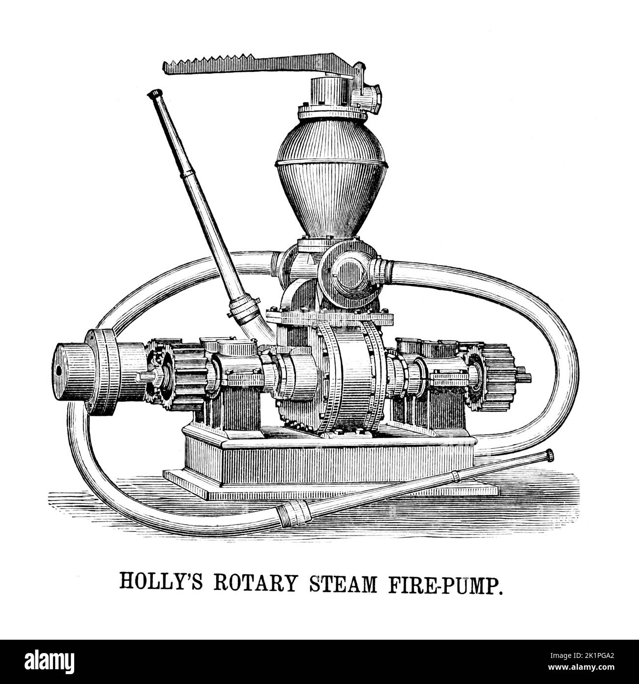 Holly's Rotary Steam Fire-Pump du livre ' main-book of Modern Steam Fire-engines : y compris le fonctionnement, l'entretien et la gestion des centrales à vapeur et des pompes à incendie ' par Roper, Stephen Pulication date 1889 Publisher Philadelphie, Pa. : E. Meeks Banque D'Images