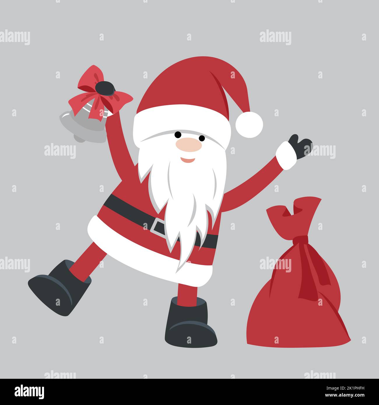 Caricature Père Noël pour cartes de vœux et invitations de Noël. Illustration vectorielle dans le style d'un Doodle. Elément de conception. Illustration de Vecteur