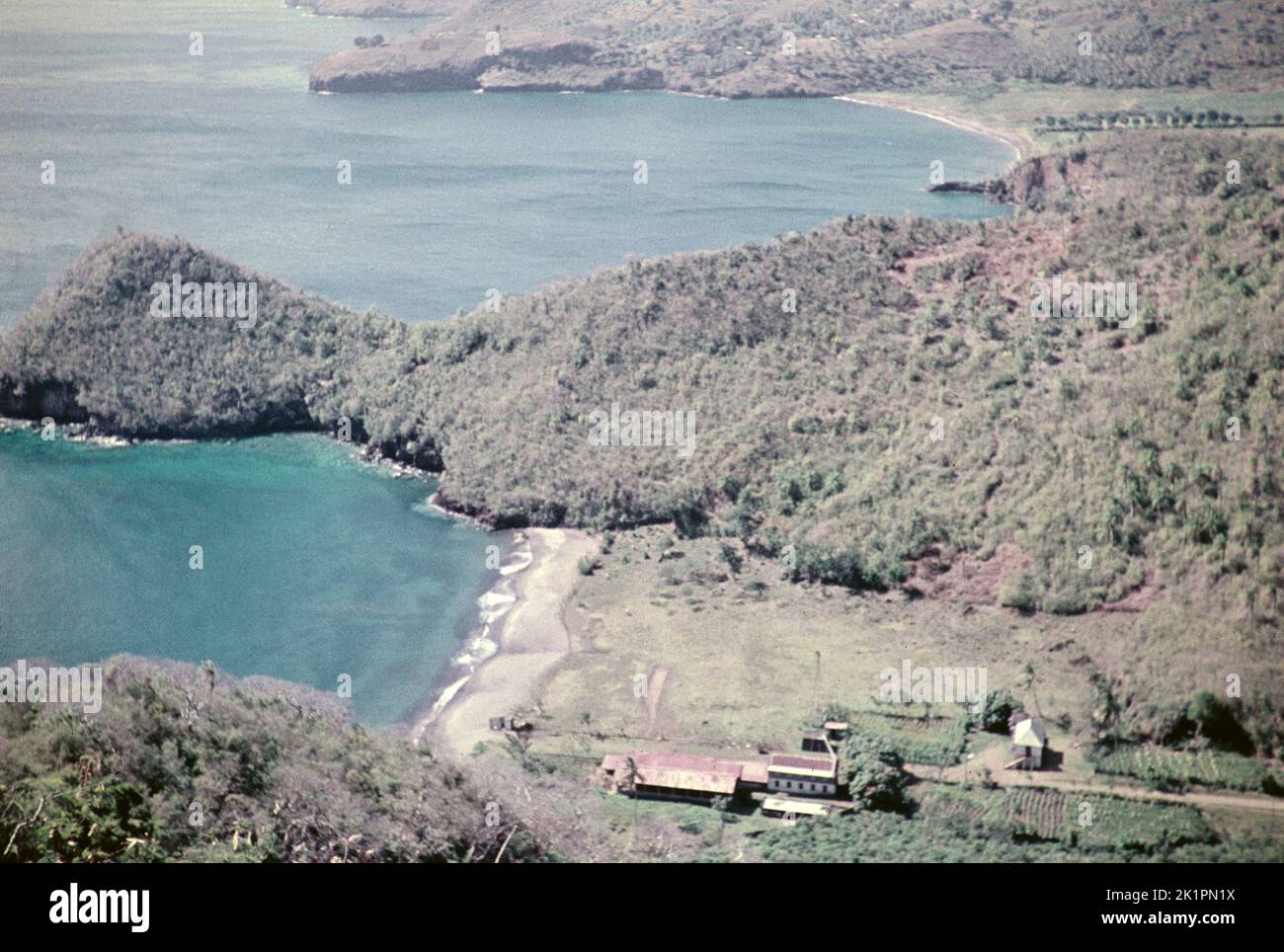 Clare Valley, vue de fort Charlotte, St Vincent, Windward Islands, West Indies 1962 - aujourd'hui le site de la marina d'Otley Hall Banque D'Images
