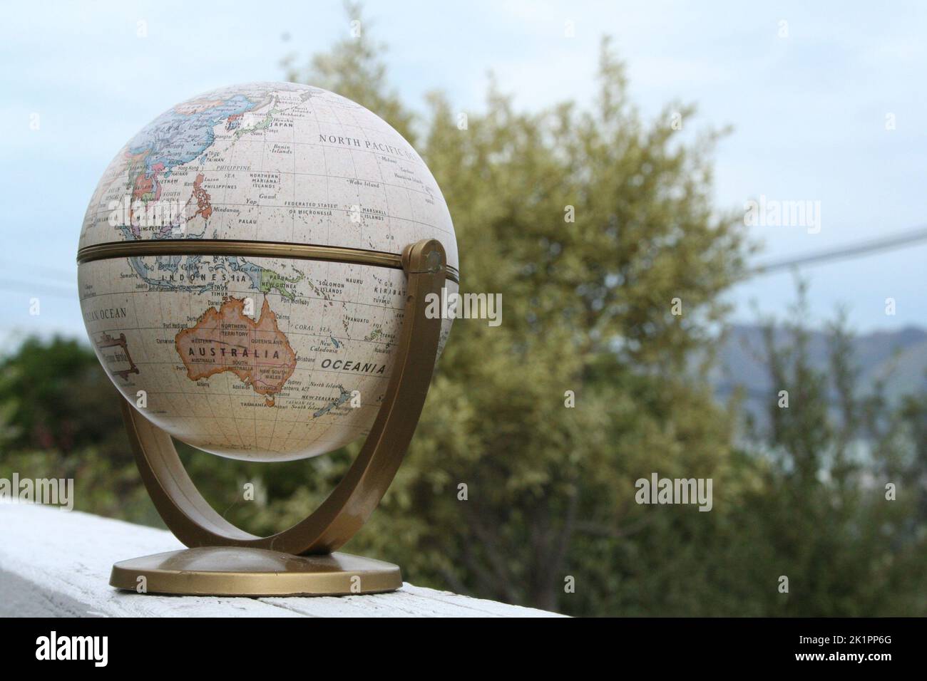 Un gros plan d'un globe vintage Banque D'Images