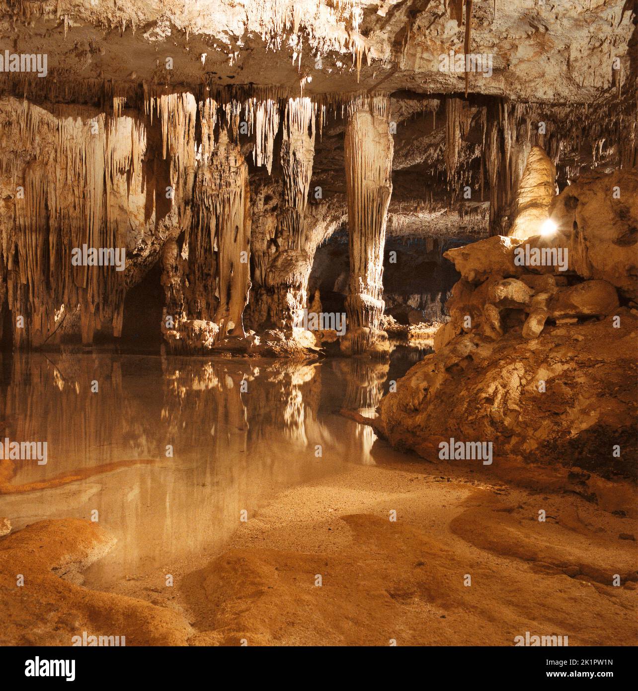 Grotte di Nettuno; Alghero; Provincia di Sassari; Sardaigne; phare; côte; falaise Banque D'Images