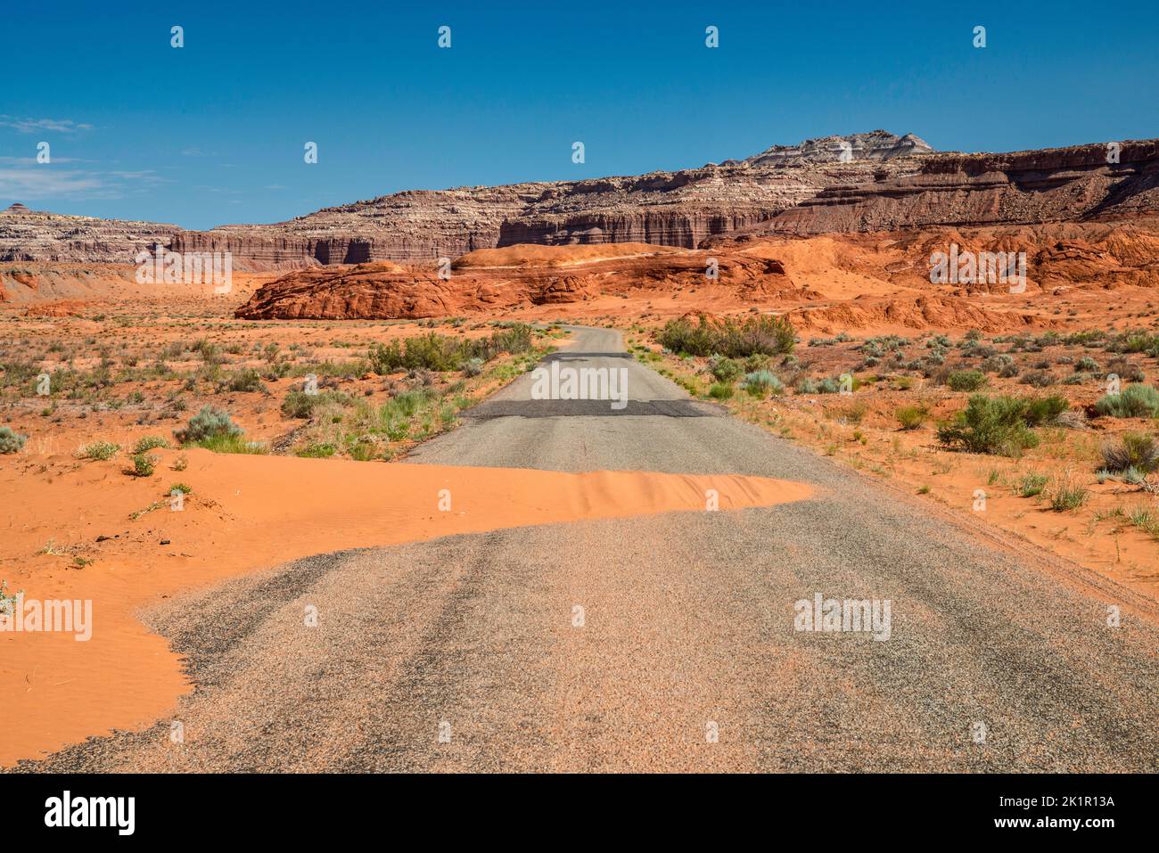 Pontitages de sable à Notom-Bullfrog Road aka Burr Trail Road, Saleratus point in dist, près de Bullfrog, Glen Canyon Natl Recreation Area, Utah, États-Unis Banque D'Images