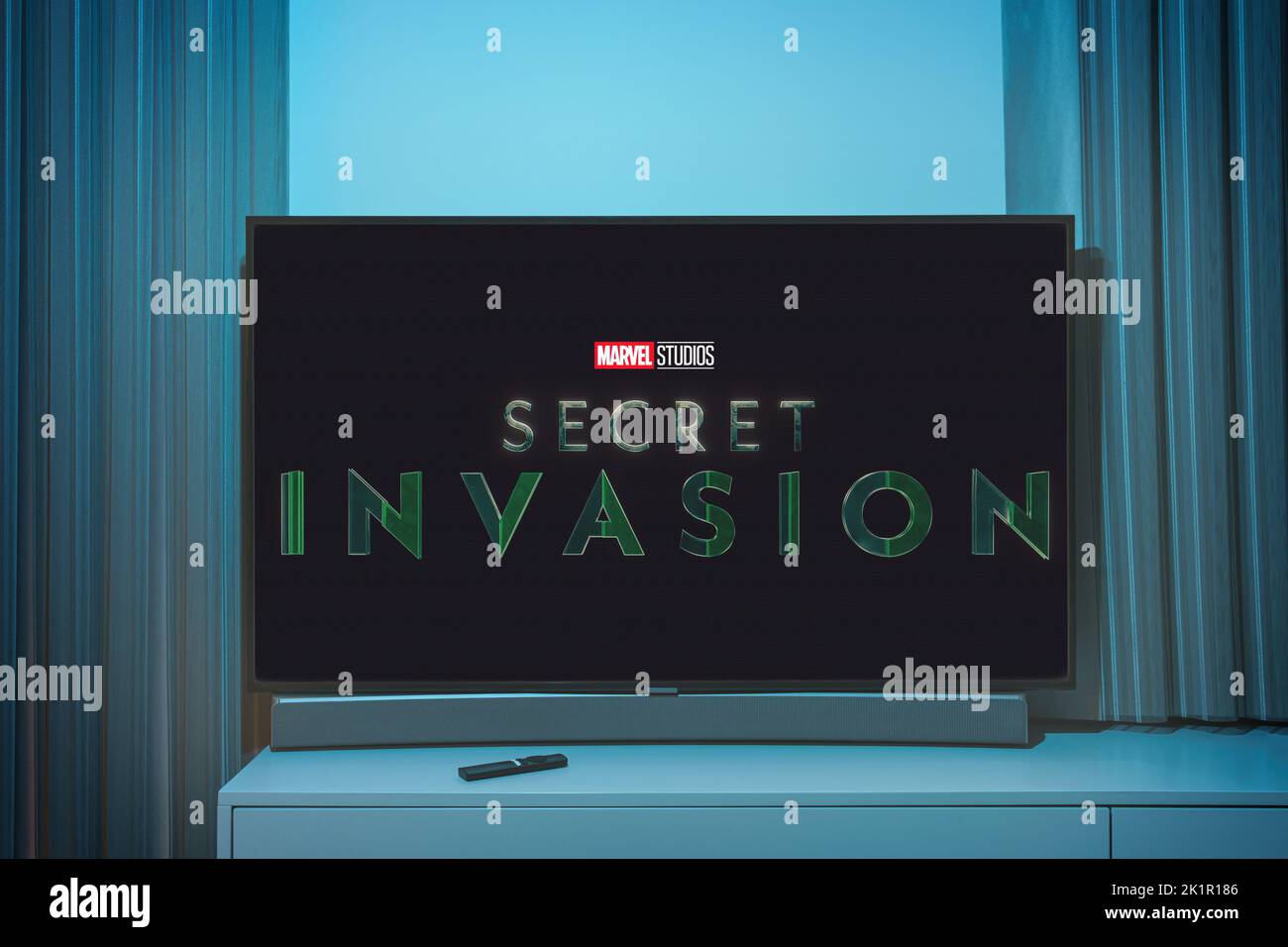 Kaunas, Lituanie - 19 septembre 2022: Série télévisée d'invasion secrète jouée par le studio Marvel à la télévision Banque D'Images