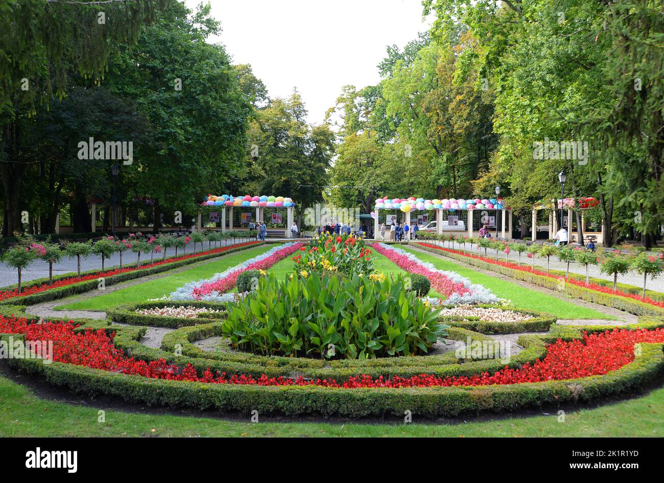 Une composition de fleurs dans le parc de saumure à InoWrocław Banque D'Images