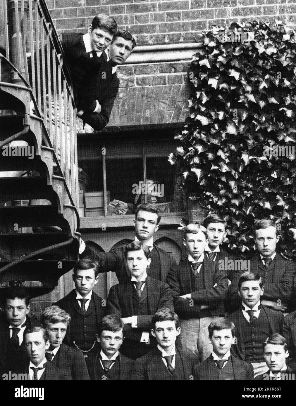 Winston Churchill comme il est apparu dans la photographie de la maison de l'école Harrow en 1892 Banque D'Images
