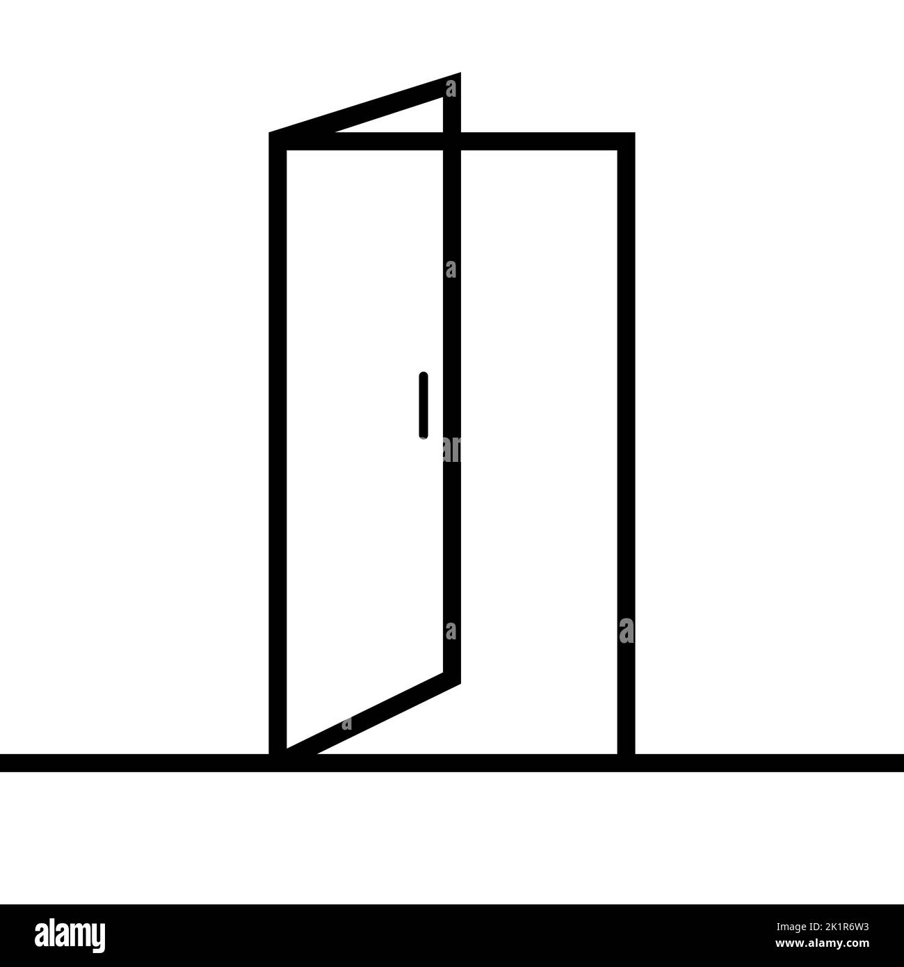 Ouvrir l'icône de porte, entrer le symbole surmonter les obstacles ouverture cordialité à l'intérieur Illustration de Vecteur