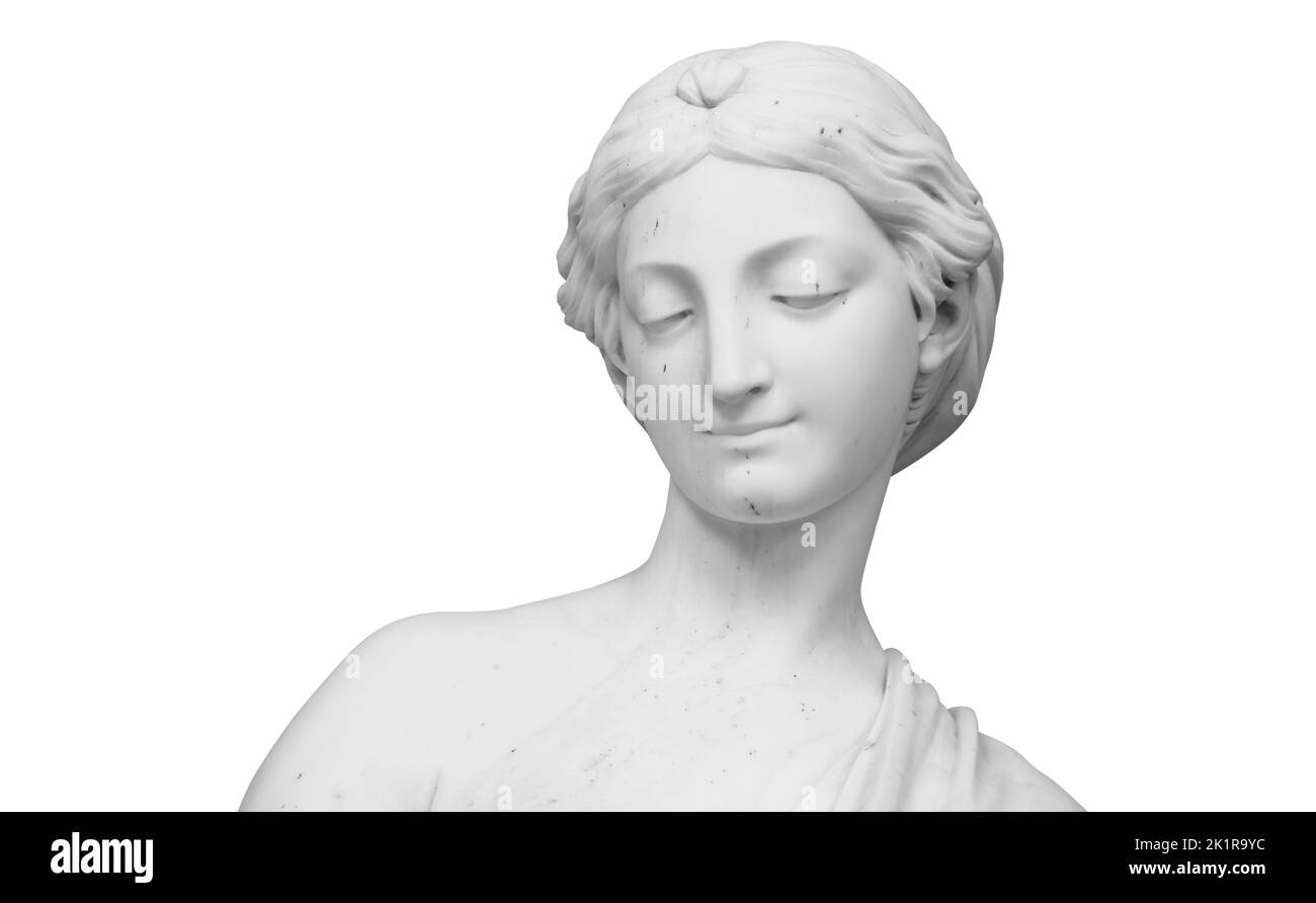 Statue ancienne. Sculpture d'hiver d'Etienne Falconet au Musée de l'Ermitage. Photo isolée de chef-d'œuvre avec masque Banque D'Images