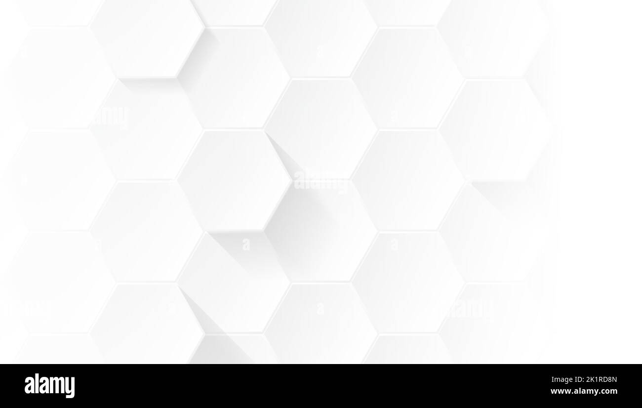 Minimaliste et moderne future Hexagon Résumé géométrique blanc et gris couleur Polygone dessin d'arrière-plan Illustration Illustration de Vecteur