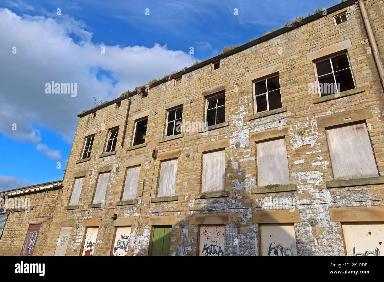 Usine de bois, ex-Volcrepe Limited, Glossop, High Peak, Derbyshire, Angleterre, Royaume-Uni, SK13 Banque D'Images