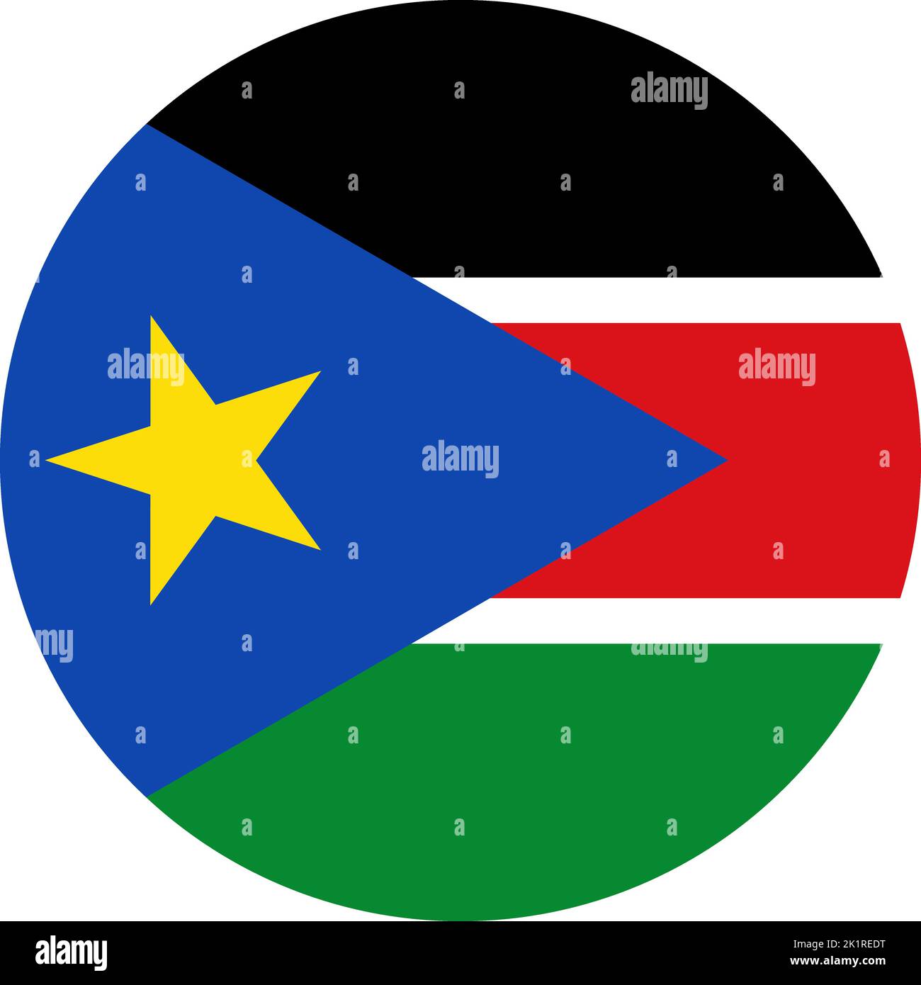 Le drapeau national du monde, le Soudan du Sud Illustration de Vecteur