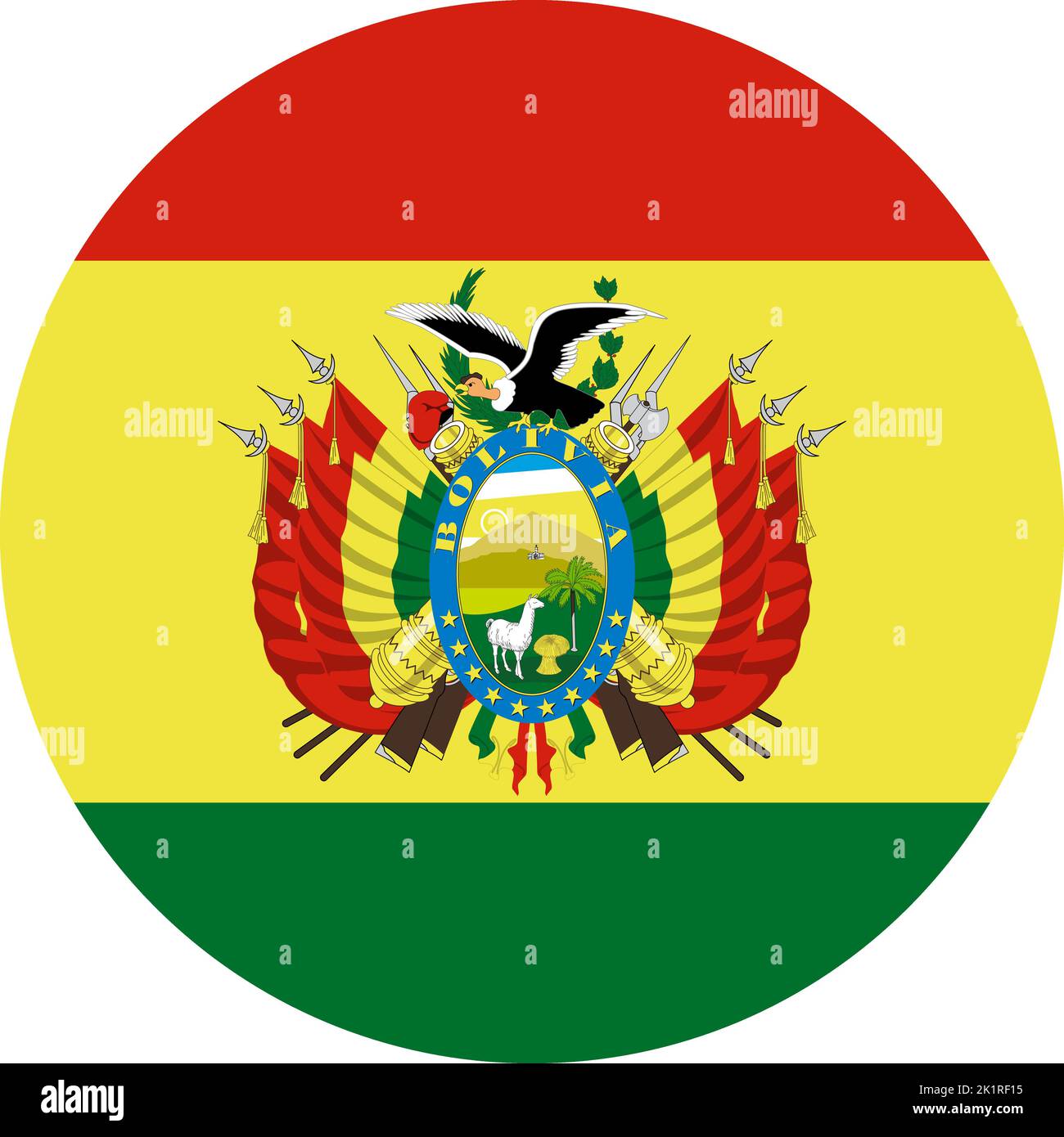 Le drapeau national du monde, la Bolivie Illustration de Vecteur