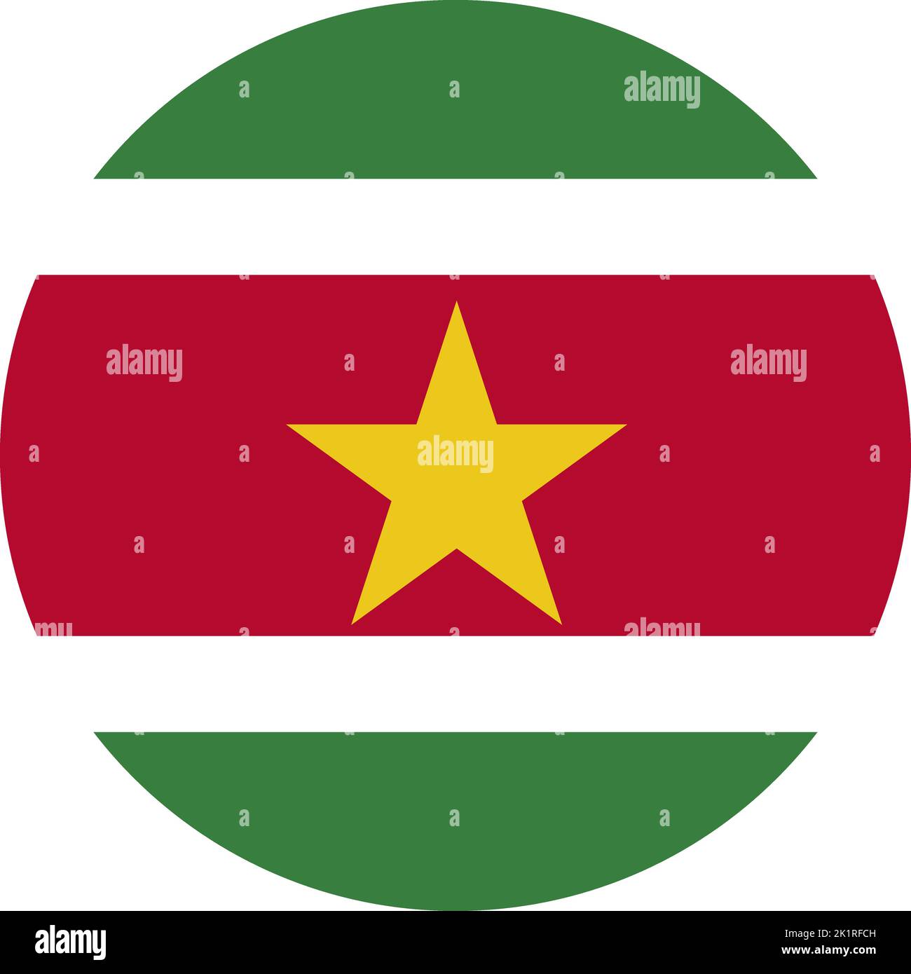Le drapeau national du monde, le Suriname Illustration de Vecteur