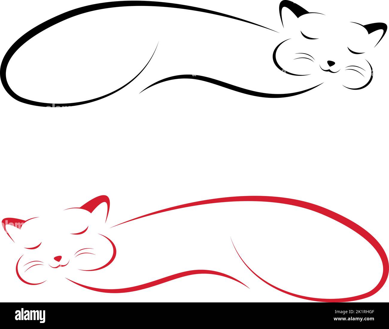 Image vectorielle de chat sur fond blanc. Illustration vectorielle superposée facile à modifier. Animaux. Animaux de compagnie. Illustration de Vecteur