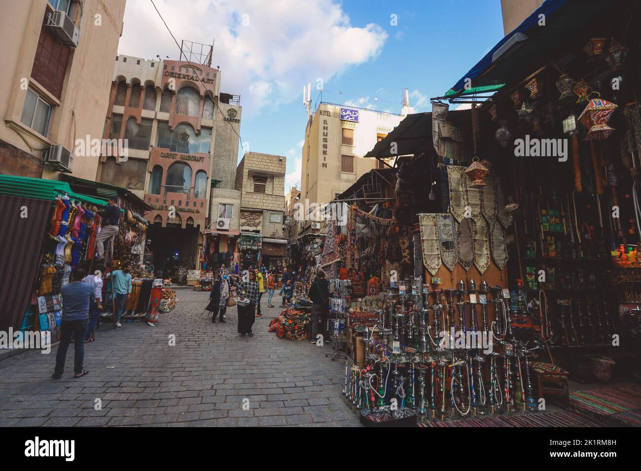 Le Caire, Egypte - 15 novembre 2020: Khan el-Khalili célèbre bazar dans le centre historique du Caire Banque D'Images