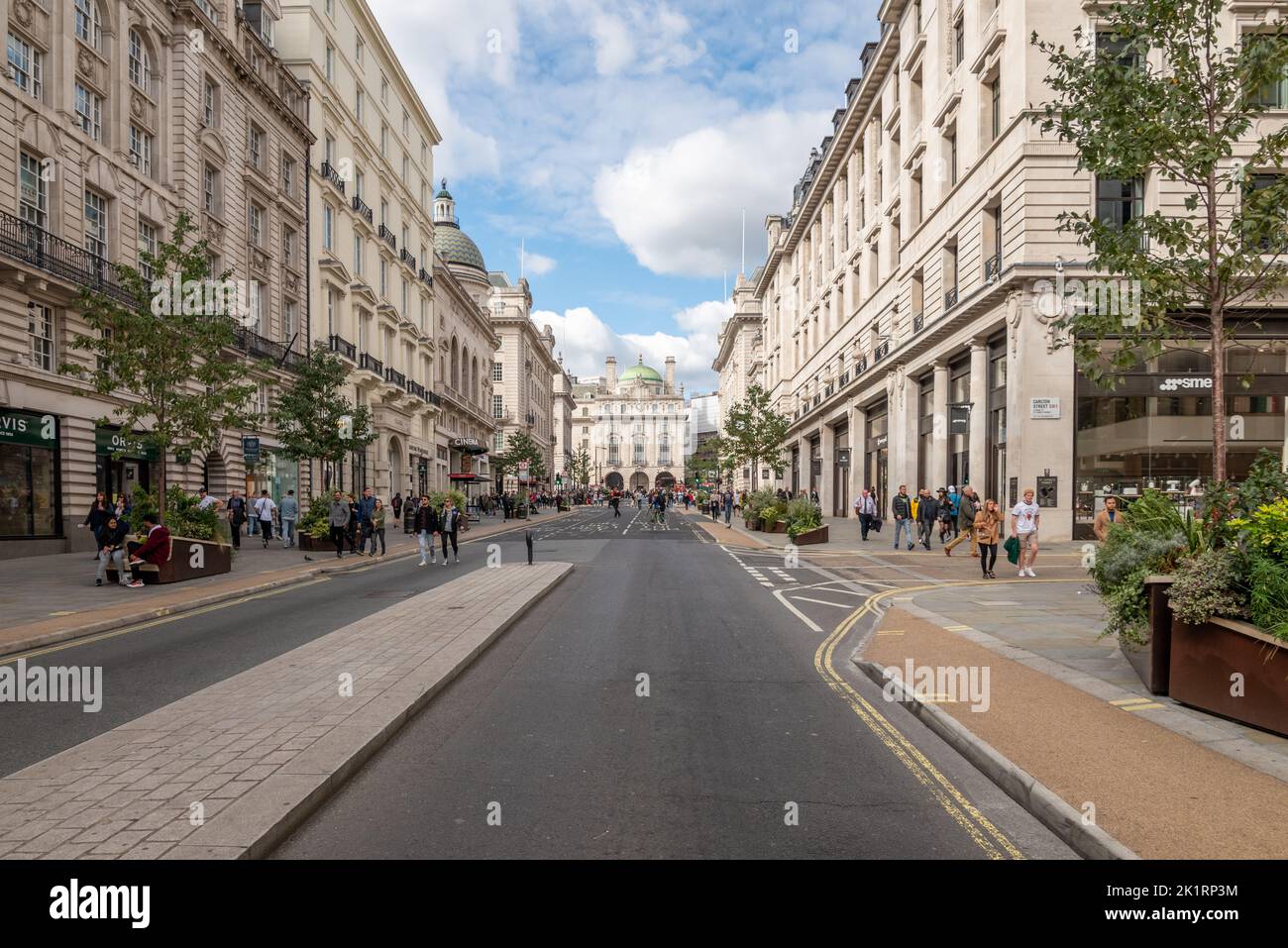 Regent Street St. James's sans circulation, Londres, Royaume-Uni Banque D'Images